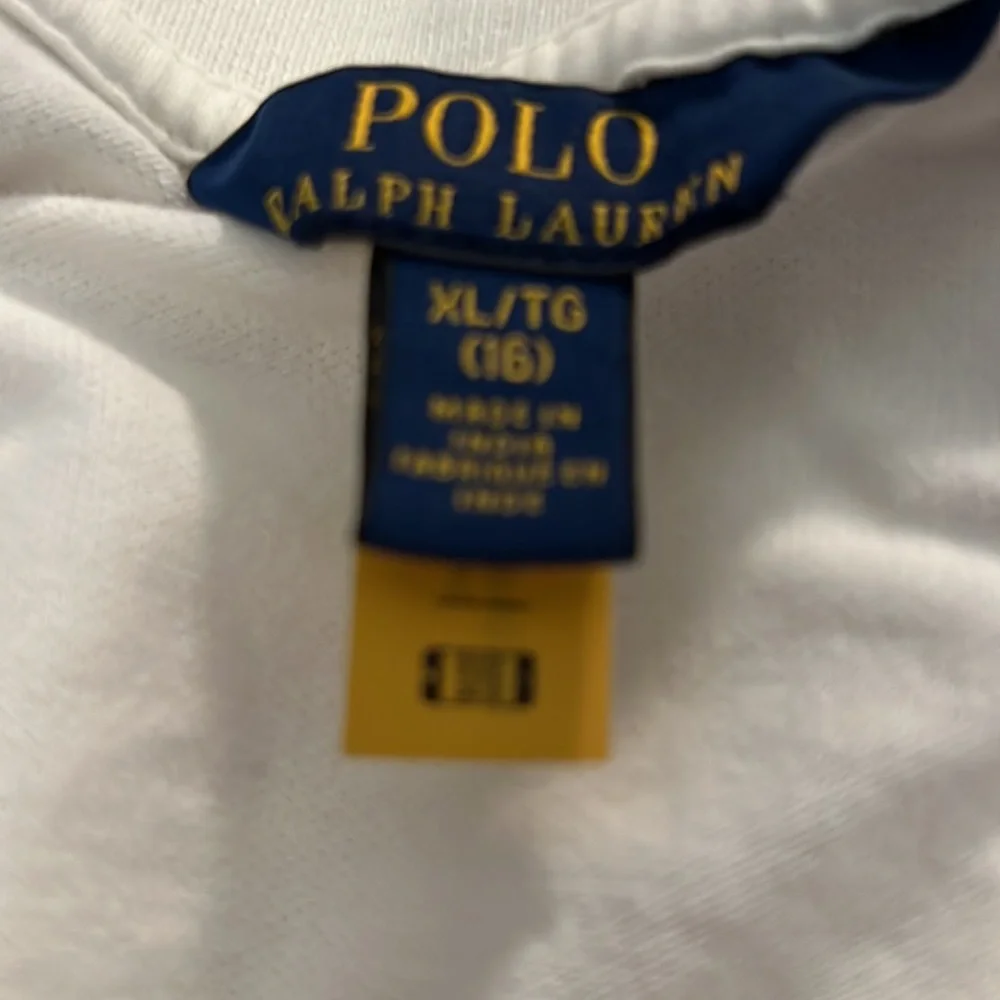 Ralph Lauren White Polo Dress with Colorful Plaid Ruffle - Kids